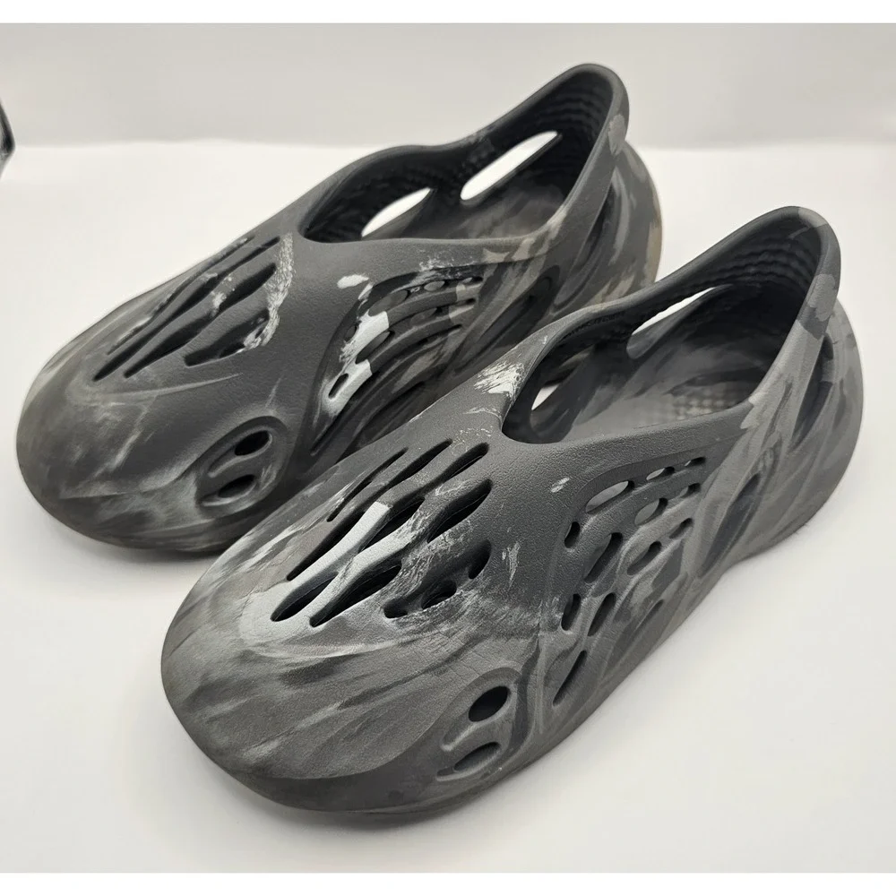 adidas Yeezy Foam Runner Slip-On Sandals Gray Black Blue Marble Breathable Men